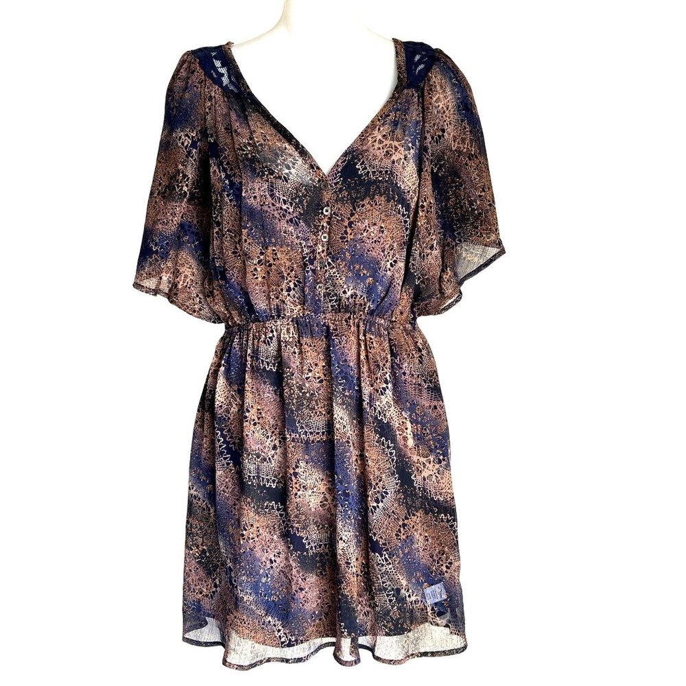 Women’s exhilaration multicolor junior dress with lace size M